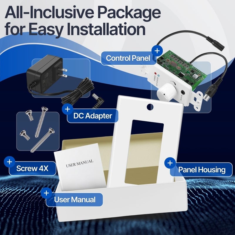 TNP Products TNP Wireless Bluetooth Audio Receiver Wall Plate Mount, 120W BT 5.0 aptX Music Streaming Adapter - Speakers Stereo Amplifier Audio Volume Control, 3.5mm AUX Input for Sound Speaker Systems - Image 5